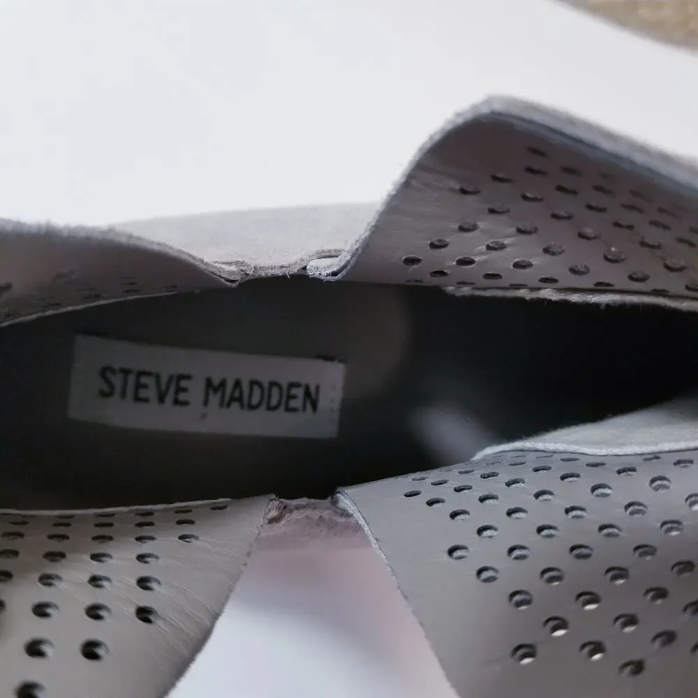 Steve Madden Winni Gray Suede Platform Wedge Bootie Sneaker